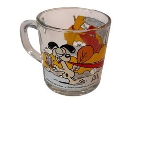 McDonalds Garfield‎ Mug 1978 Vintage Glass Coffee Cup Odie Cartoon Character